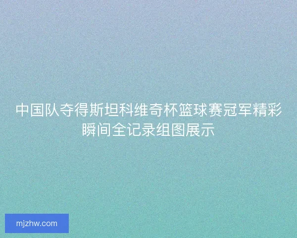 中国队夺得斯坦科维奇杯篮球赛冠军精彩瞬间全记录组图展示